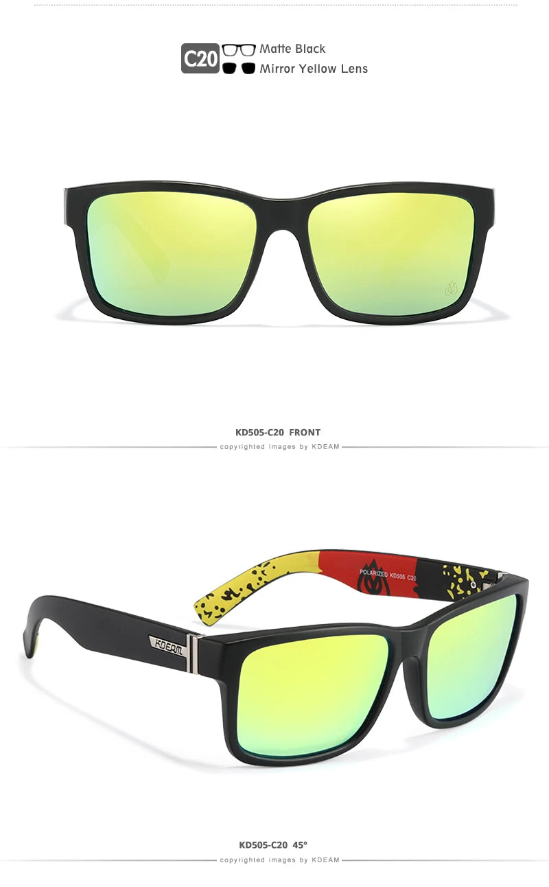 KDEAM Revamp Of Sport Men Sunglasses Polarized Shockingly Colors Sun Glasses Outdoor Driving Photochromic Sunglass With Box - chinatopmarket