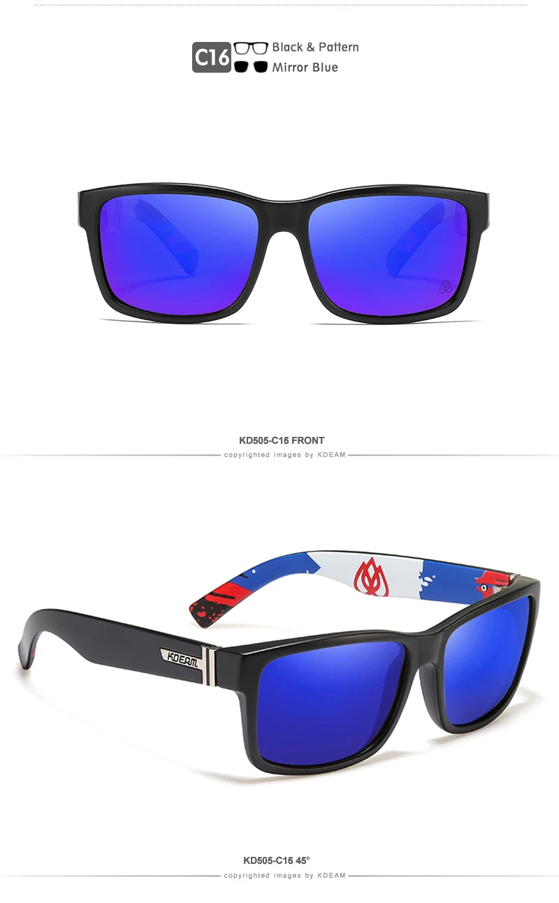 KDEAM Revamp Of Sport Men Sunglasses Polarized Shockingly Colors Sun Glasses Outdoor Driving Photochromic Sunglass With Box - chinatopmarket