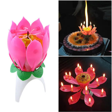 Joy Singing Music Birthday Candle Monolayer Lotus Candle Flowering Music Candle LBShipping - chinatopmarket