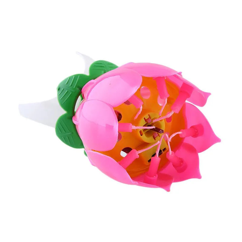 Joy Singing Music Birthday Candle Monolayer Lotus Candle Flowering Music Candle LBShipping - chinatopmarket