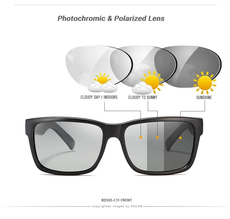 KDEAM Revamp Of Sport Men Sunglasses Polarized Shockingly Colors Sun Glasses Outdoor Driving Photochromic Sunglass With Box - chinatopmarket