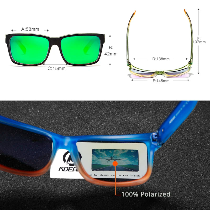 KDEAM Revamp Of Sport Men Sunglasses Polarized Shockingly Colors Sun Glasses Outdoor Driving Photochromic Sunglass With Box - chinatopmarket