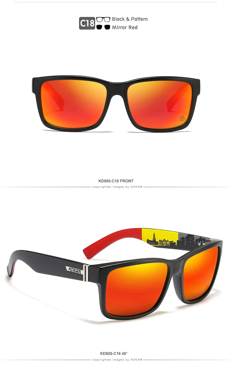 KDEAM Revamp Of Sport Men Sunglasses Polarized Shockingly Colors Sun Glasses Outdoor Driving Photochromic Sunglass With Box - chinatopmarket