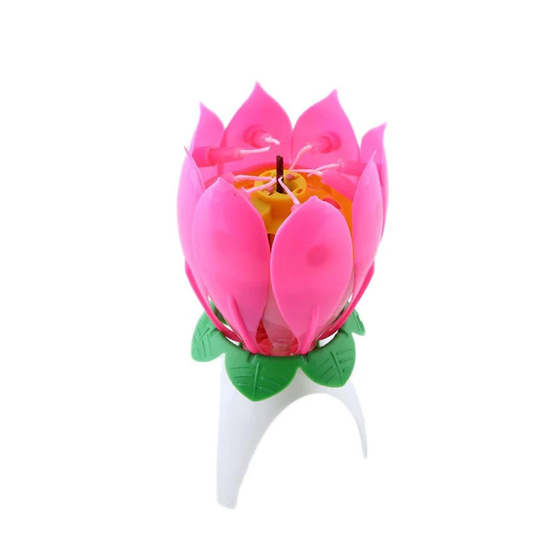 Joy Singing Music Birthday Candle Monolayer Lotus Candle Flowering Music Candle LBShipping - chinatopmarket