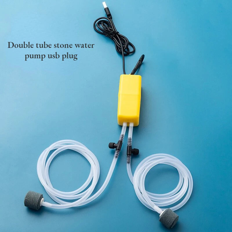 Mini Aquarium Air Pump Kit Oxygen Pump with Air Stone,Silent High Energy Efficient,USB Aquarium Filter, Fishing Tank Accessories - chinatopmarket