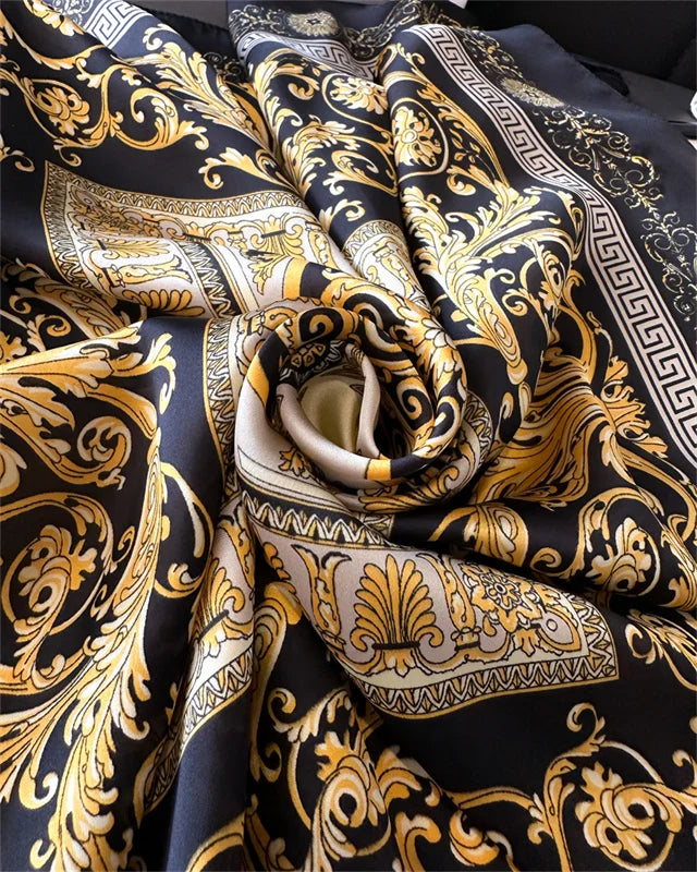 2025 New Fashion 70X70cmPrinted Women's Scarf Pashmina Silk Scarf Square Shawl Decorative Headband Neck Luxury Design Bandana - chinatopmarket