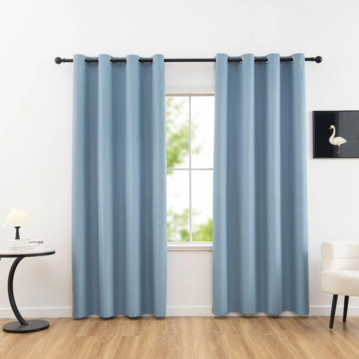 1panel Solid 100% Blackout Curtains with Grommets, Total Privacy Drapes for Bedroom, Living Room, Home Decor,Lightweight Curtain - chinatopmarket