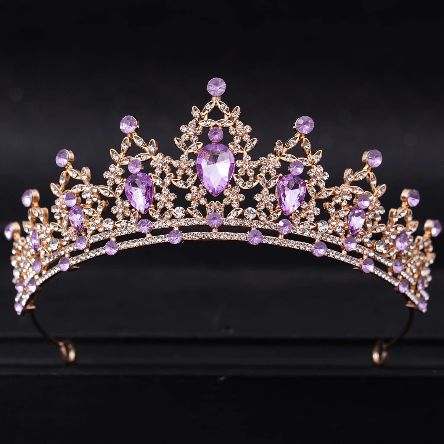 Wedding Hair Tiara Crystal Bridal Tiara Crown Silver Color Diadem Veil Tiaras Wedding Hair Accessories Headpieces Head Jewelry - chinatopmarket