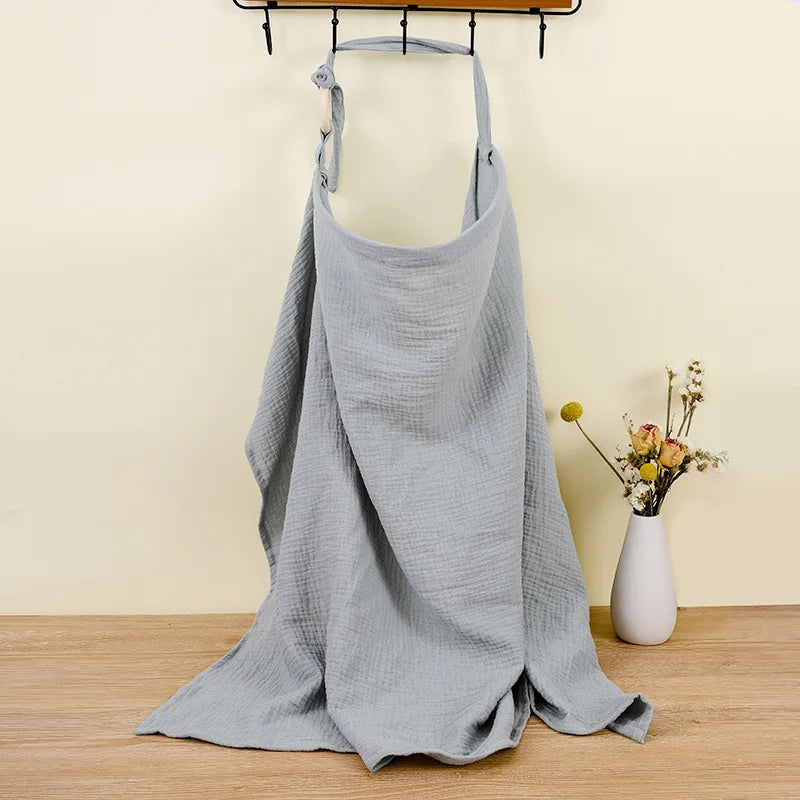 Breathable Baby Nursing Cover Maternity Breastfeeding Cover Cotton Muslin Baby Feeding Blanket Privacy Apron Stroller Blankets - chinatopmarket
