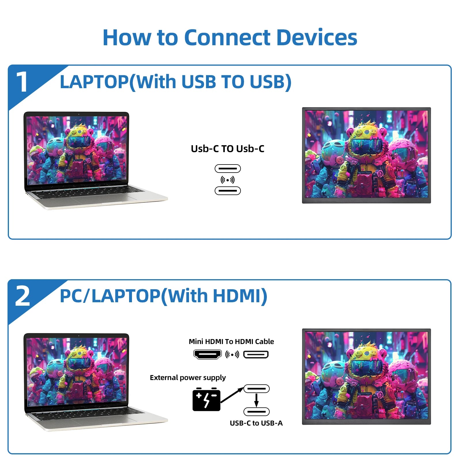 ZSUS 10.5-Inch Portable Monitor 1280P 100%sRGB 15:10 Low Blue Light For XBox PS4 / 5 Switch Cell Phone PC Loptop Extension - chinatopmarket