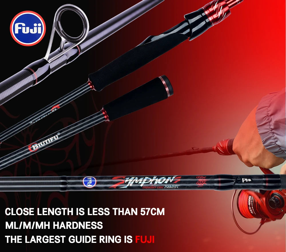 BIUTIFU Traveller Spinning Casting Fuji Lure Mini Rock Fishing Rod 1.8/2.1/2.4/2.7/3.0m Carbon Baitcasting PHISHGER Fast 5-42g - chinatopmarket