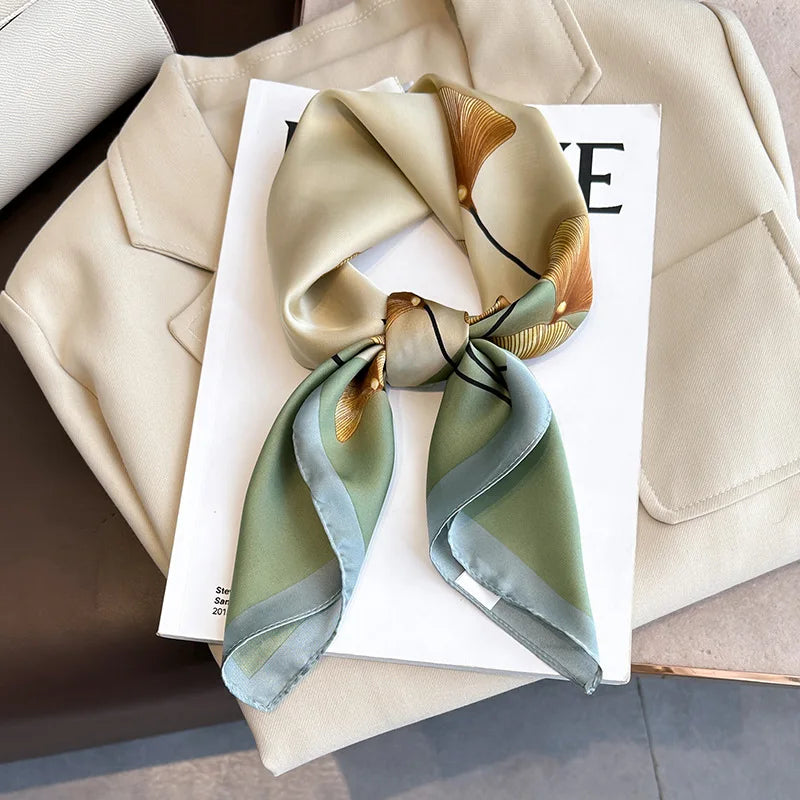 2025 New Fashion 70X70cmPrinted Women's Scarf Pashmina Silk Scarf Square Shawl Decorative Headband Neck Luxury Design Bandana - chinatopmarket