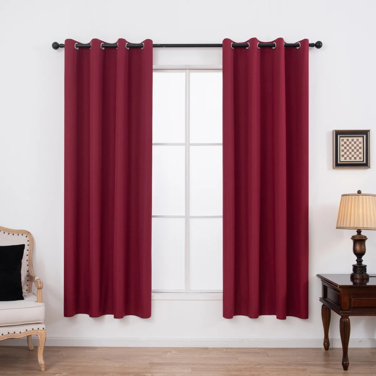 1panel Solid 100% Blackout Curtains with Grommets, Total Privacy Drapes for Bedroom, Living Room, Home Decor,Lightweight Curtain - chinatopmarket