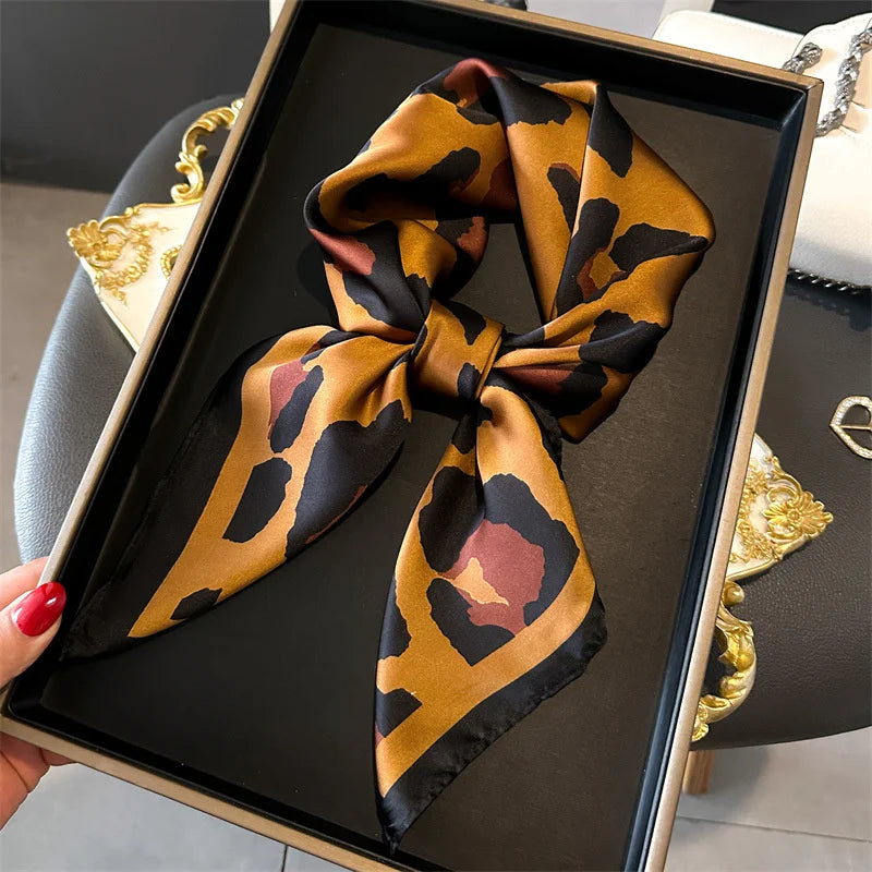 2025 New Fashion 70X70cmPrinted Women's Scarf Pashmina Silk Scarf Square Shawl Decorative Headband Neck Luxury Design Bandana - chinatopmarket