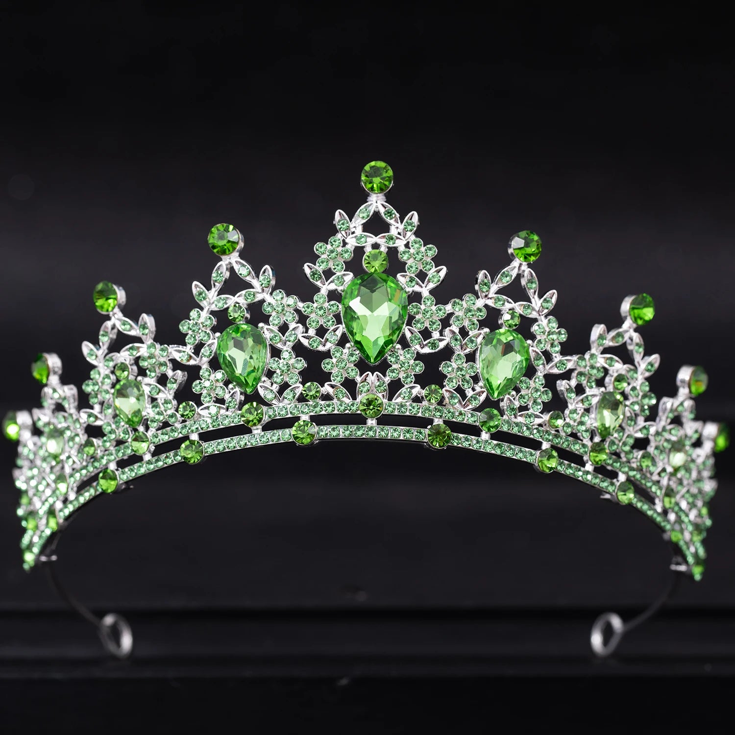 Wedding Hair Tiara Crystal Bridal Tiara Crown Silver Color Diadem Veil Tiaras Wedding Hair Accessories Headpieces Head Jewelry - chinatopmarket