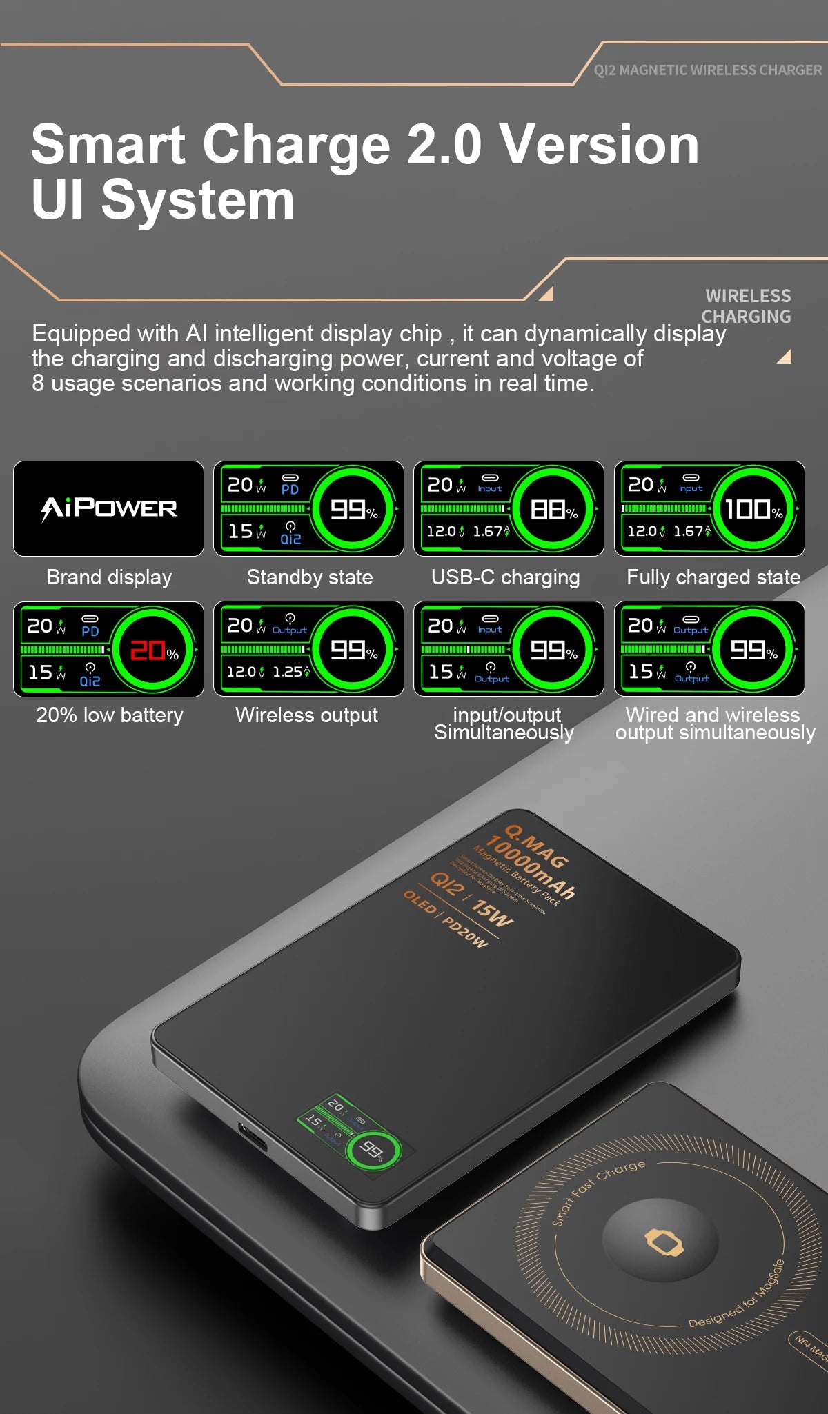 QI 2.1 Magnetic Powerbank Wireless Fast Charing Spare Portable External Battery for iPhone 12-17 Pro Watch Airpods 5000/10000mAh - chinatopmarket