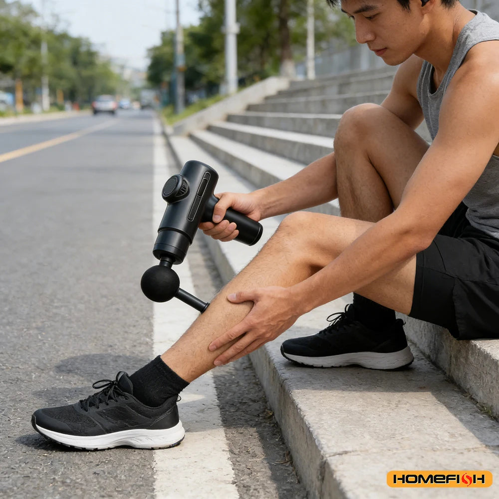 Electric Massage Gun Deep Tissue Facial Massgaer 8 Heads Arms Back Leg Muscle Relaxing For Body Back Arm Sport Fitness - chinatopmarket