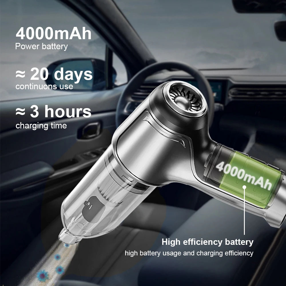 Car Vacuum Cleaner Powerful Wireless car vacuum cleaner 95000PA Strong Suction Handheld Wireless Vehicle Vacuum Cleaner for Car - chinatopmarket