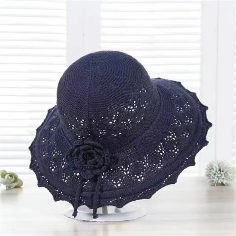 Fold Wide Brim Sun Hat Woman Summer Straw Hat Woman Beach Protection Dense Hat Women XKTYM01 - chinatopmarket