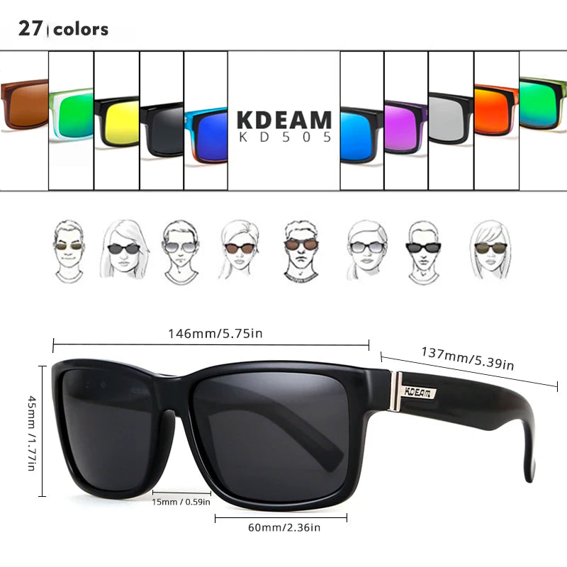 KDEAM Revamp Of Sport Men Sunglasses Polarized Shockingly Colors Sun Glasses Outdoor Driving Photochromic Sunglass With Box - chinatopmarket