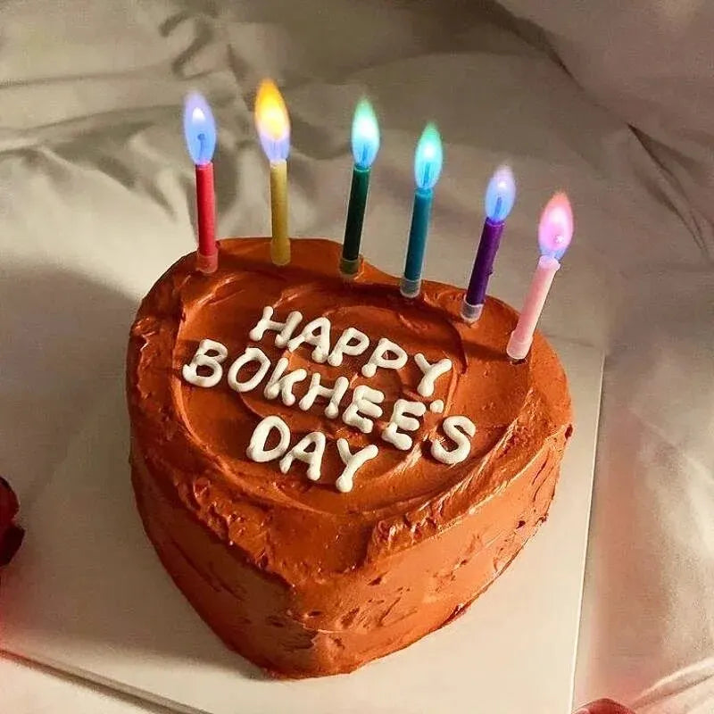 Colored Birthday Party Supplies 6/12pcs Wedding Colorful Multicolor Candles Safe Flames Dessert Cake Candles Decoration - chinatopmarket