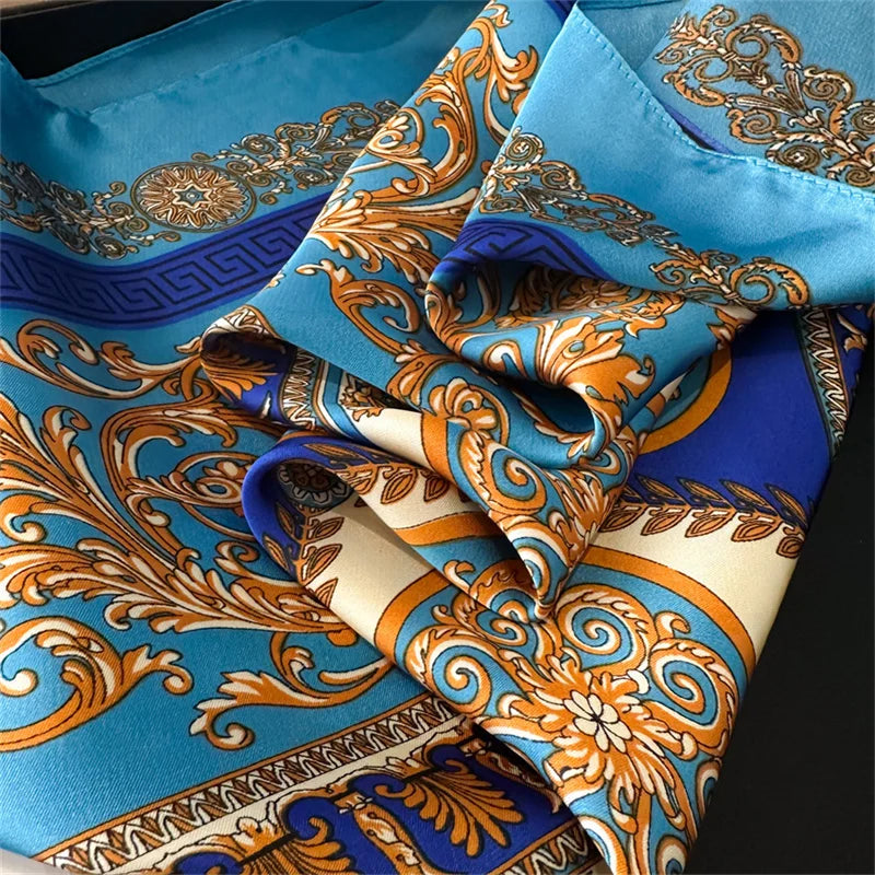 2025 New Fashion 70X70cmPrinted Women's Scarf Pashmina Silk Scarf Square Shawl Decorative Headband Neck Luxury Design Bandana - chinatopmarket