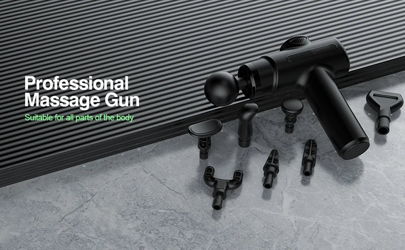 Electric Massage Gun Deep Tissue Facial Massgaer 8 Heads Arms Back Leg Muscle Relaxing For Body Back Arm Sport Fitness - chinatopmarket