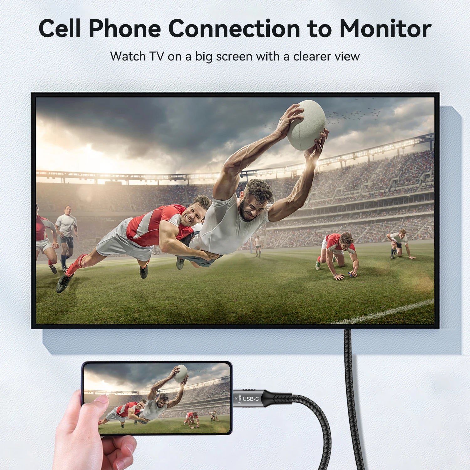 USB C to HDMI Cable 8K@60Hz 4K@120Hz Type C to HDMI-Compatible HDTV Cable for TV Converter MacBook Air iPad USB-C HDMI Adapter - chinatopmarket