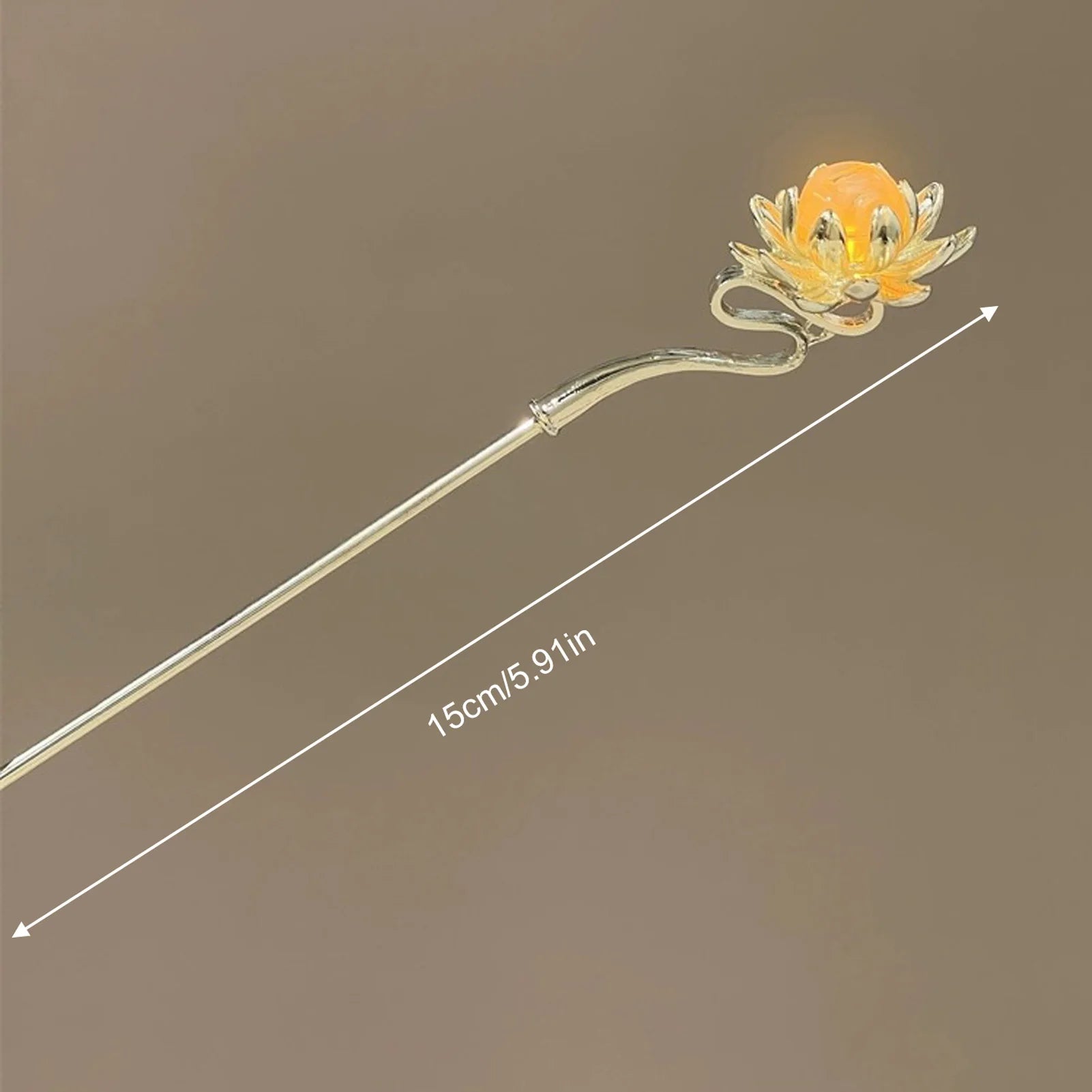 Luminous Flower Hairpin For Women Creative Lotus Emit Light Lantern Tassel Hair Stick Vintage Chinese Style Metal Hair Accessory - chinatopmarket