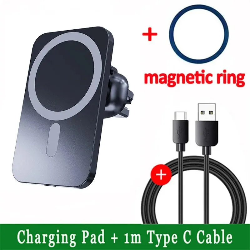 30W Magnetic Car Wireless Charger For iPhone 15 14 13 12 Pro Max Mini Macsafe Car Phone Holder Stand Mount Fast Charging Station - chinatopmarket