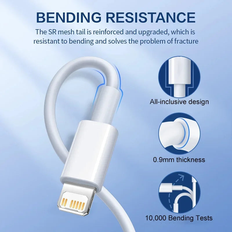 PD 30W USB Cable For Apple iPhone 15 14 13 12 11 Pro Max 7 8 Plus XS X XR Fast Charging USB C Cable Charge Date Wire Accessories - chinatopmarket