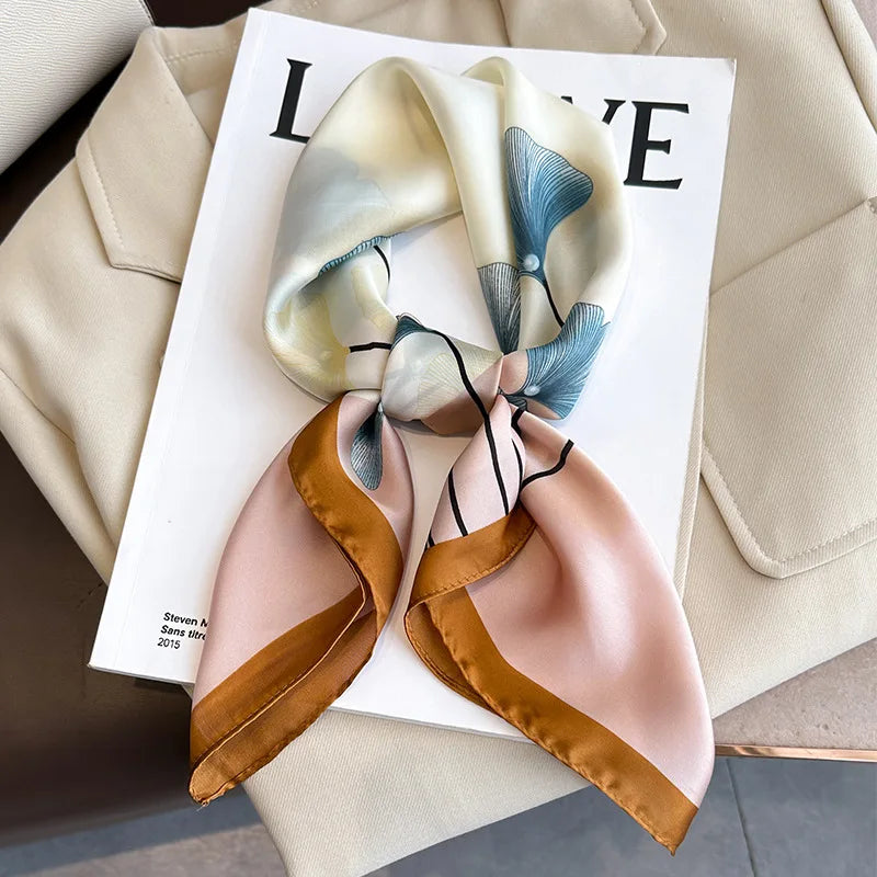 2025 New Fashion 70X70cmPrinted Women's Scarf Pashmina Silk Scarf Square Shawl Decorative Headband Neck Luxury Design Bandana - chinatopmarket