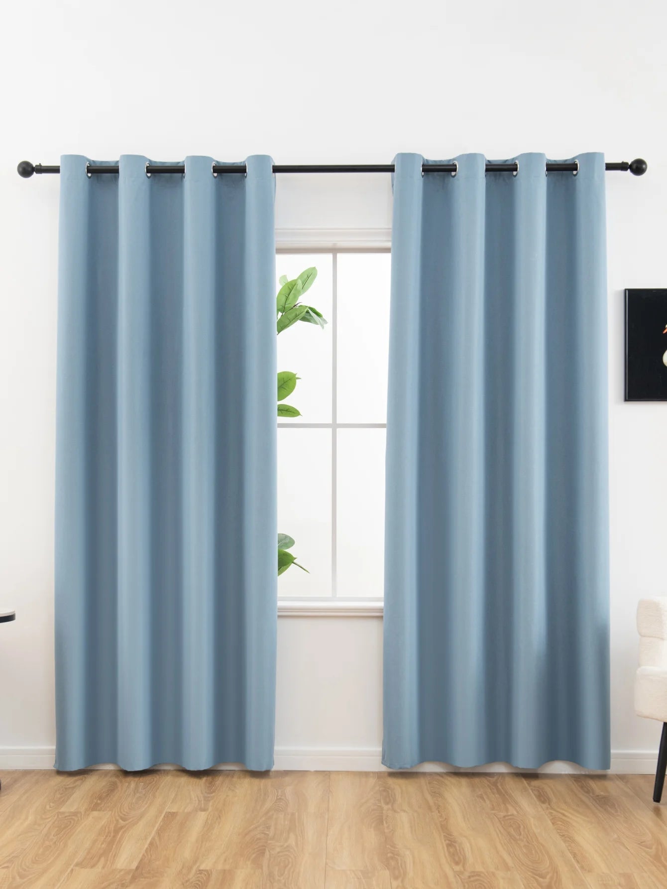 1panel Solid 100% Blackout Curtains with Grommets, Total Privacy Drapes for Bedroom, Living Room, Home Decor,Lightweight Curtain - chinatopmarket