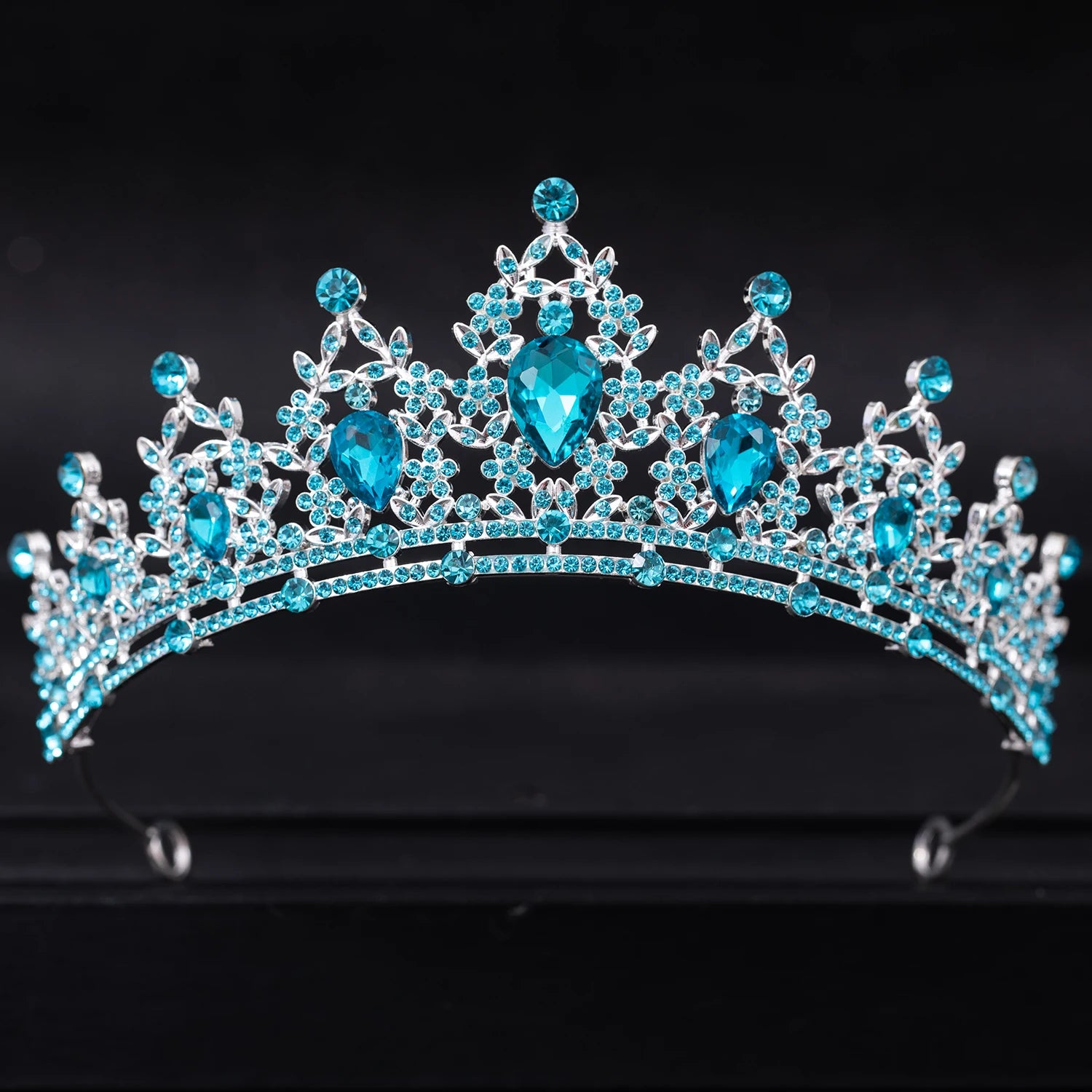 Wedding Hair Tiara Crystal Bridal Tiara Crown Silver Color Diadem Veil Tiaras Wedding Hair Accessories Headpieces Head Jewelry - chinatopmarket