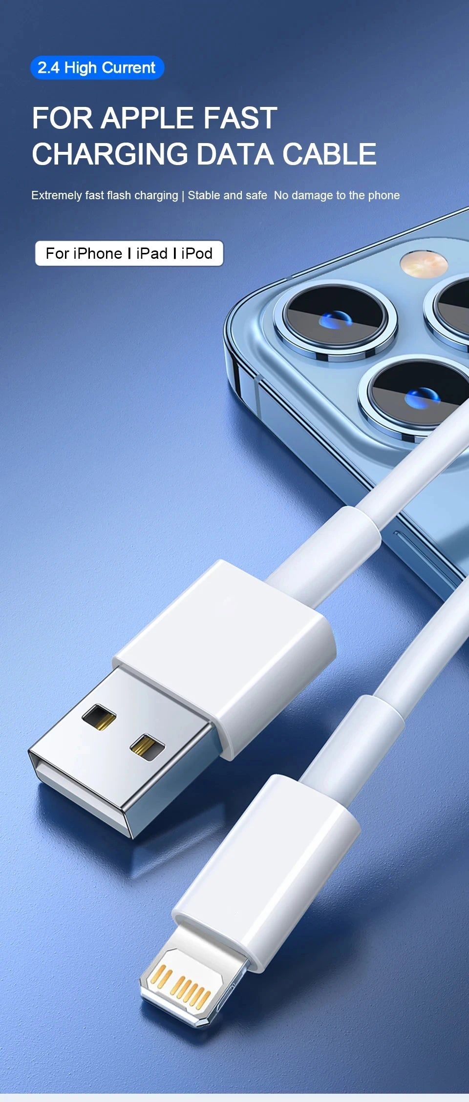 PD 30W USB Cable For Apple iPhone 15 14 13 12 11 Pro Max 7 8 Plus XS X XR Fast Charging USB C Cable Charge Date Wire Accessories - chinatopmarket
