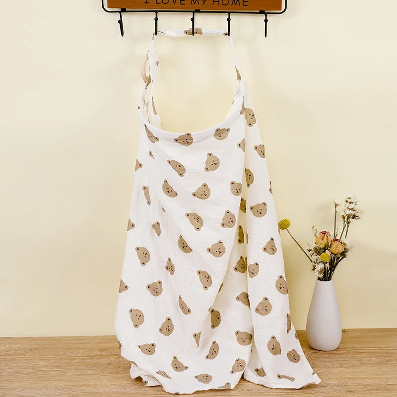 Breathable Baby Nursing Cover Maternity Breastfeeding Cover Cotton Muslin Baby Feeding Blanket Privacy Apron Stroller Blankets - chinatopmarket