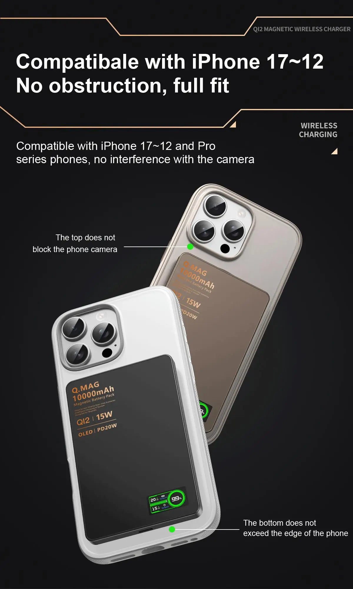 QI 2.1 Magnetic Powerbank Wireless Fast Charing Spare Portable External Battery for iPhone 12-17 Pro Watch Airpods 5000/10000mAh - chinatopmarket