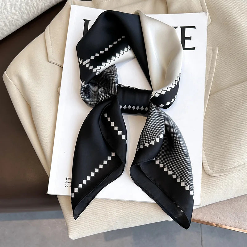 2025 New Fashion 70X70cmPrinted Women's Scarf Pashmina Silk Scarf Square Shawl Decorative Headband Neck Luxury Design Bandana - chinatopmarket