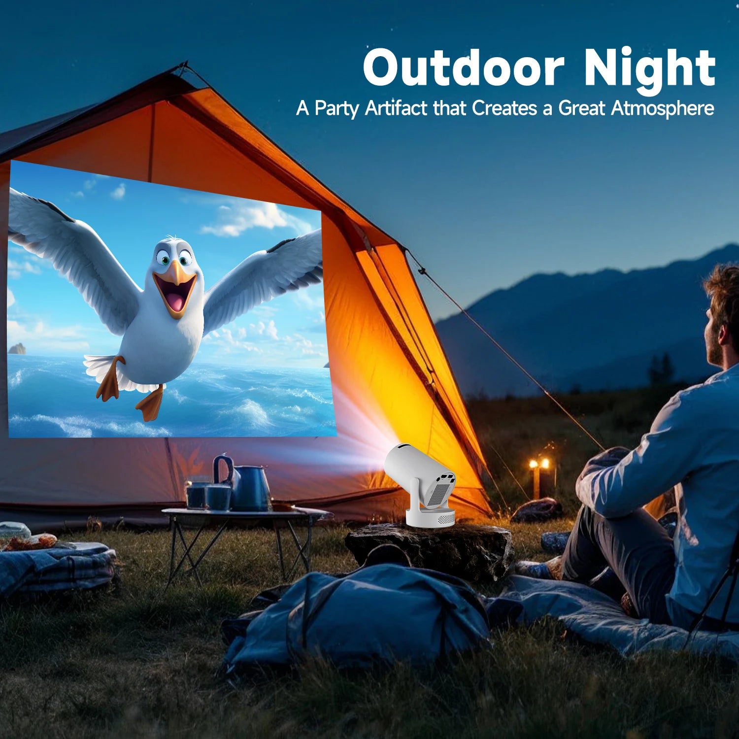 Magcubic 8K HY300 Pro + Projector Built in 5W Speaker 1280*720P Android 14 8000 Lumens Wifi6 BT5.4 Outdoor Portable Projector - chinatopmarket