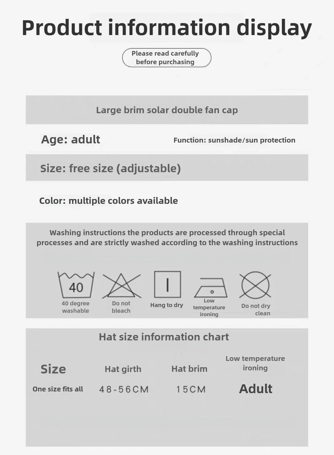 Mens Quick Dry Bucket Hat Large Size Sun Hat with Solar Powered Fan USB Rechargeable for Outdoor Hiking Camping Fishing Activity - chinatopmarket