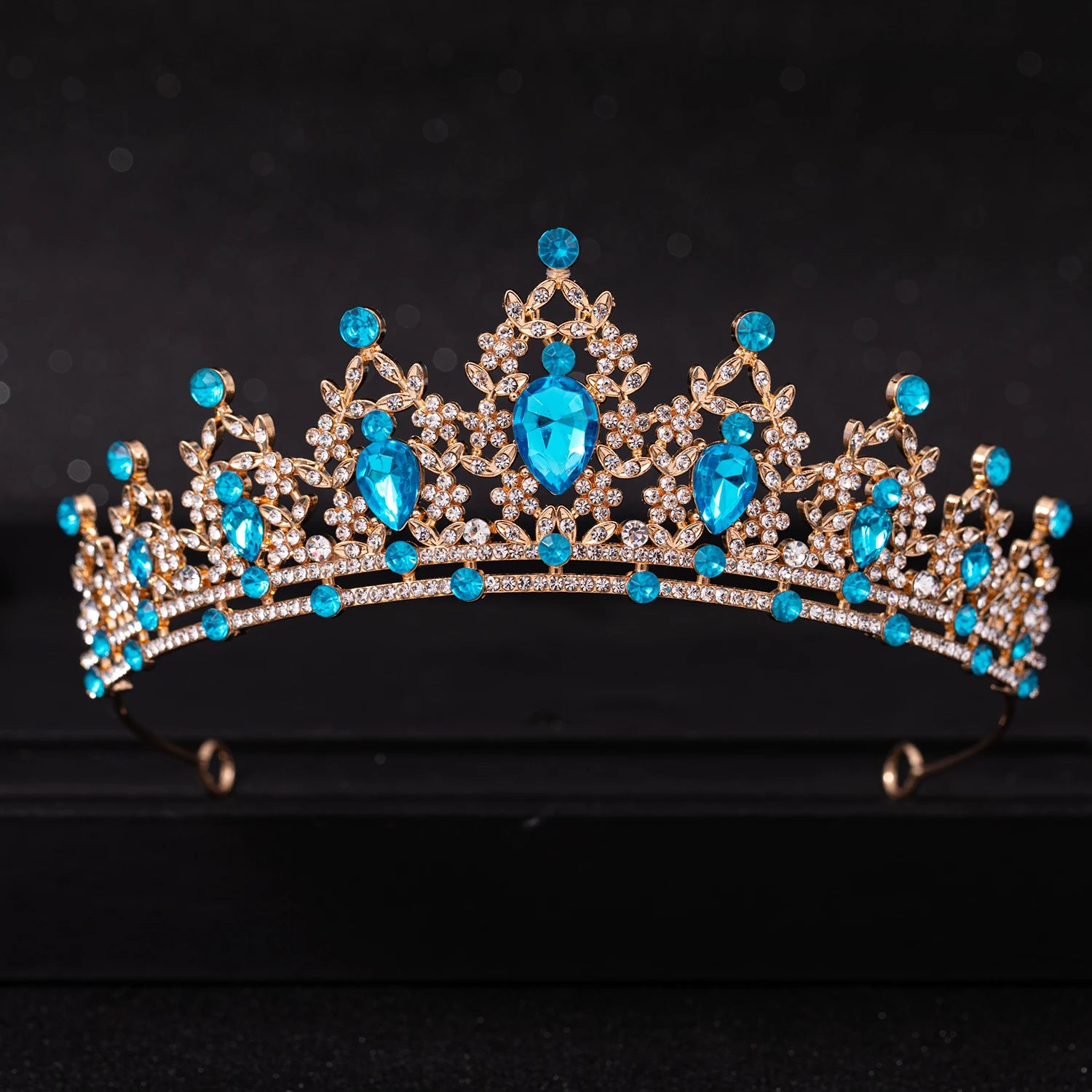 Wedding Hair Tiara Crystal Bridal Tiara Crown Silver Color Diadem Veil Tiaras Wedding Hair Accessories Headpieces Head Jewelry - chinatopmarket