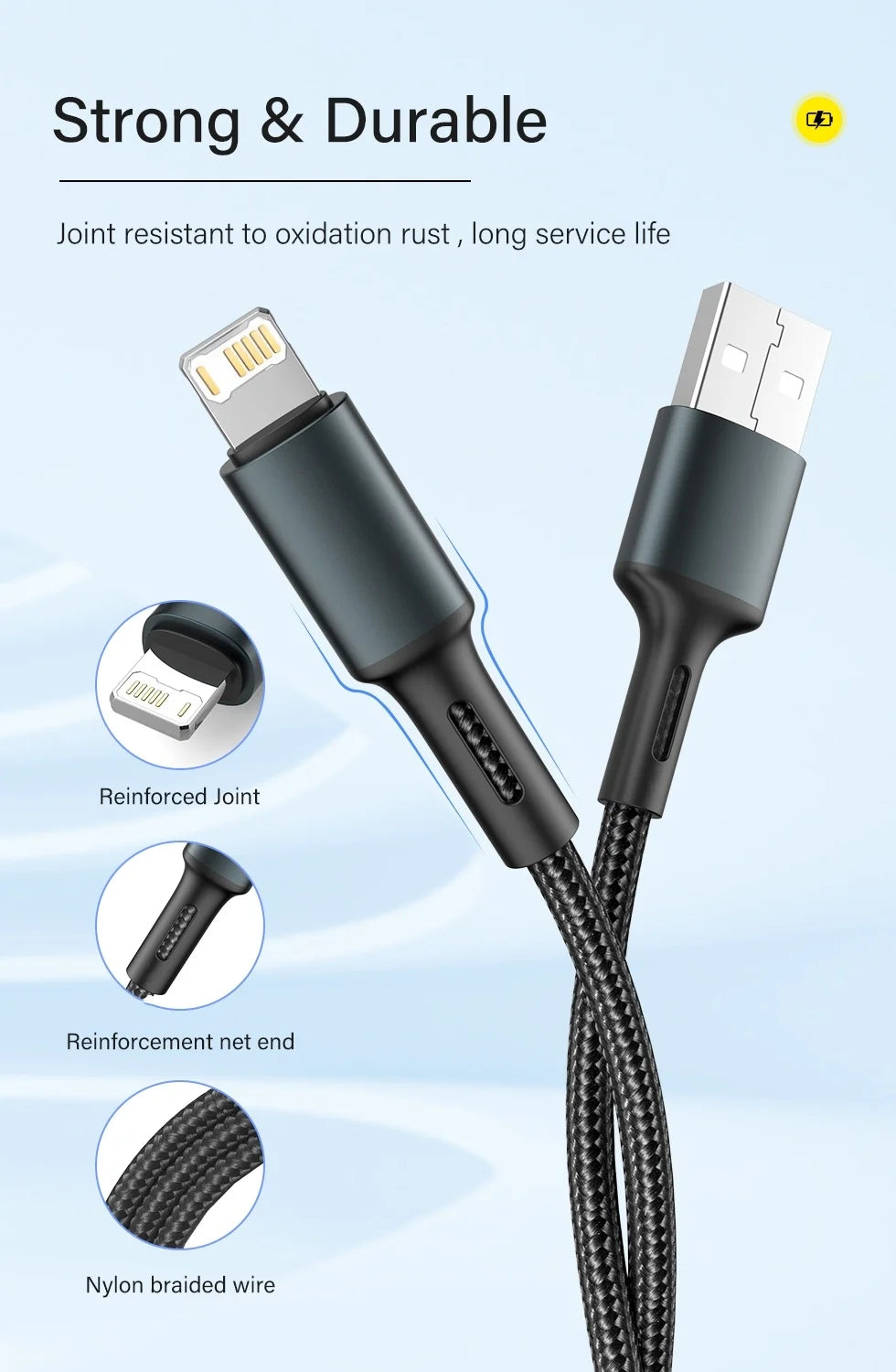 Quick Charge USB Cable For iPhone 12 13 14 11 Pro X Max 6 7 8 Plus 5 SE iPad Origin Mobile Phone Cord Data Charger Wire 3m - chinatopmarket