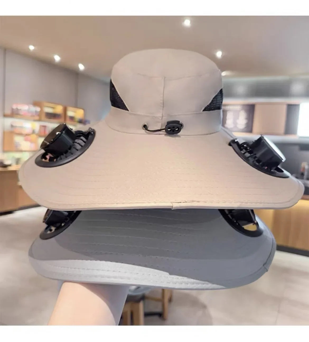 Mens Quick Dry Bucket Hat Large Size Sun Hat with Solar Powered Fan USB Rechargeable for Outdoor Hiking Camping Fishing Activity - chinatopmarket