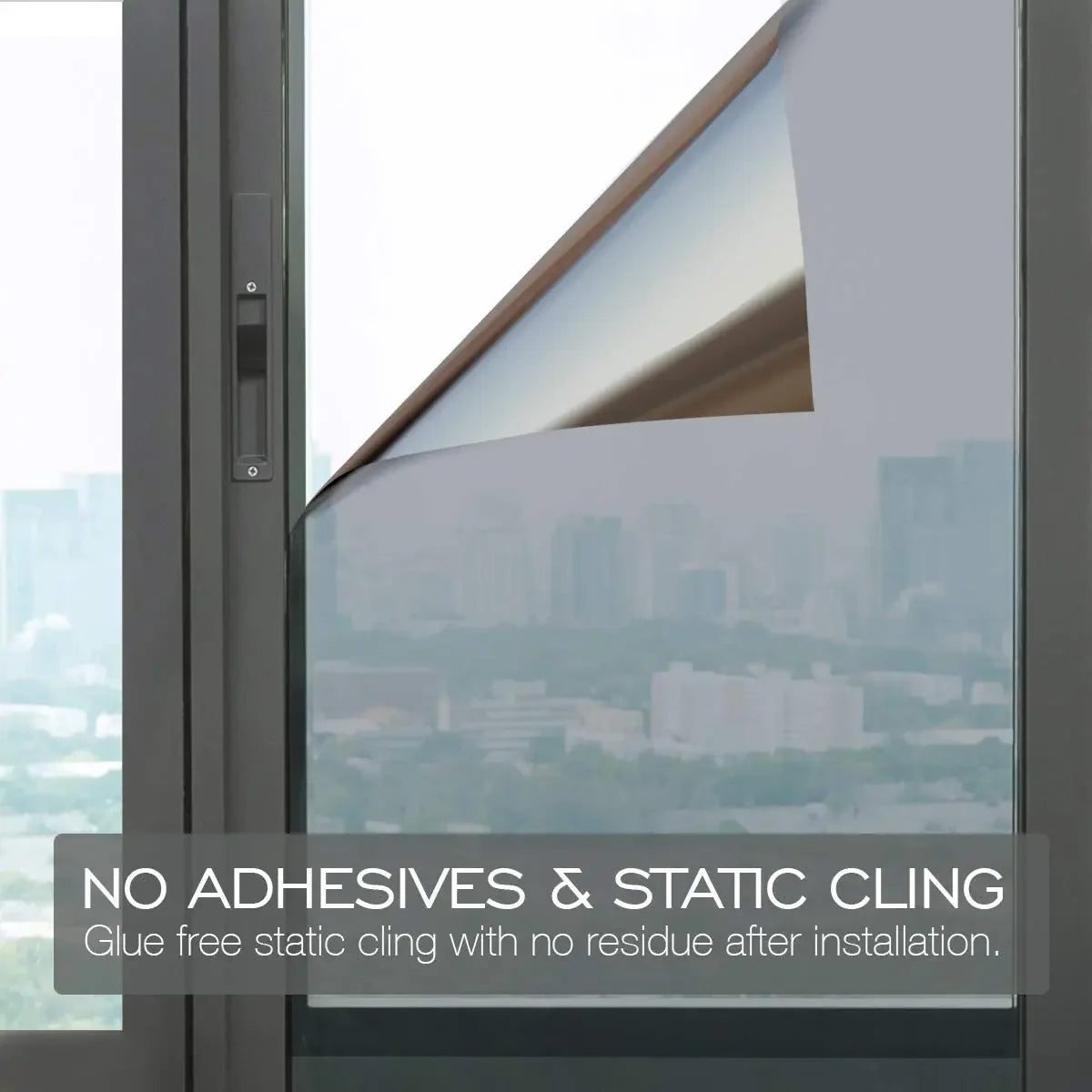 Multi-size One Way Mirror Window Film Privacy Sun Blocking Glass Sticker Heat Control Reflective Film Self Adhesive Window Tint - chinatopmarket