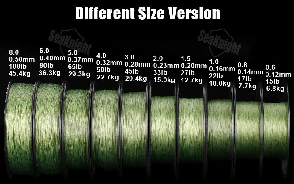 SeaKnight Brand W8 II Series Fishing Lines 8 Weaves 500m 300m 150m Upgrade Strong Braided PE Line for Seawater fishing 15-100LBs - chinatopmarket