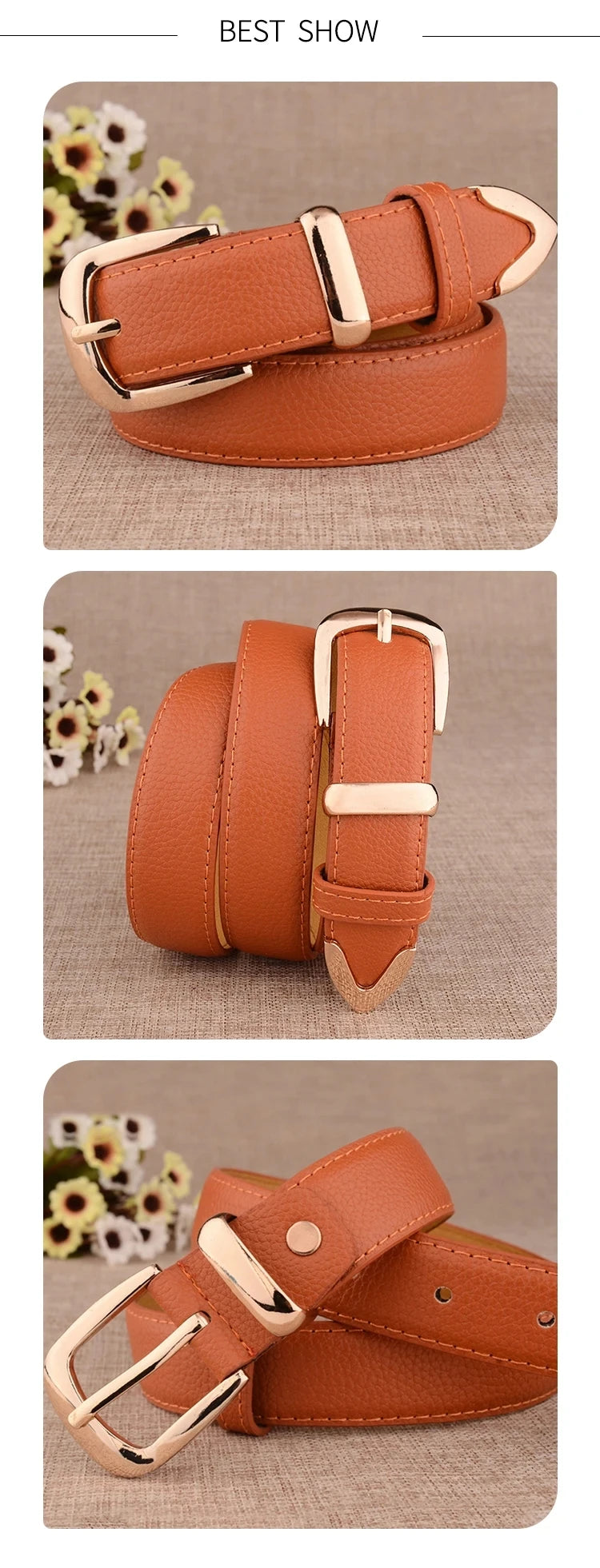 Women's Trousers Belt  Leather Trend White Belt Fashion High Quality Trouser Belts Solid Vintage Pin Buckle Ladies Strap LB2146- - chinatopmarket