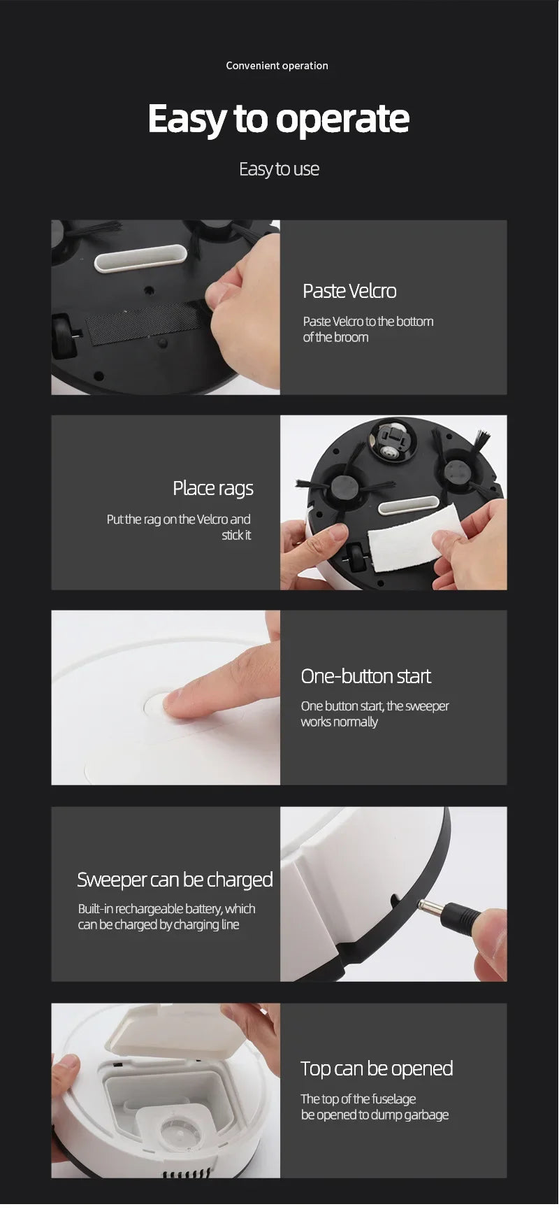 Fully Automatic Sweeping Robot Suction And Sweeping Mop Household Lazy Person Intelligent Three In One Sweeping Machine - chinatopmarket