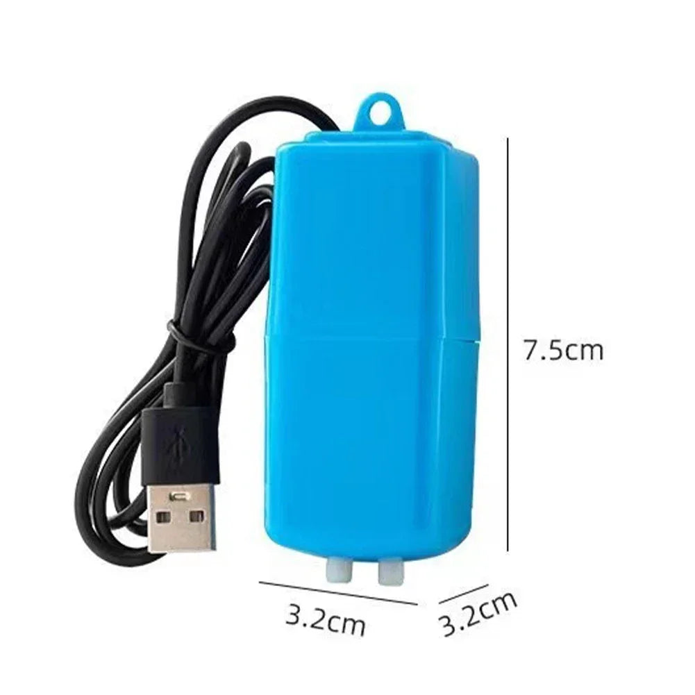 Mini Aquarium Air Pump Kit Oxygen Pump with Air Stone,Silent High Energy Efficient,USB Aquarium Filter, Fishing Tank Accessories - chinatopmarket