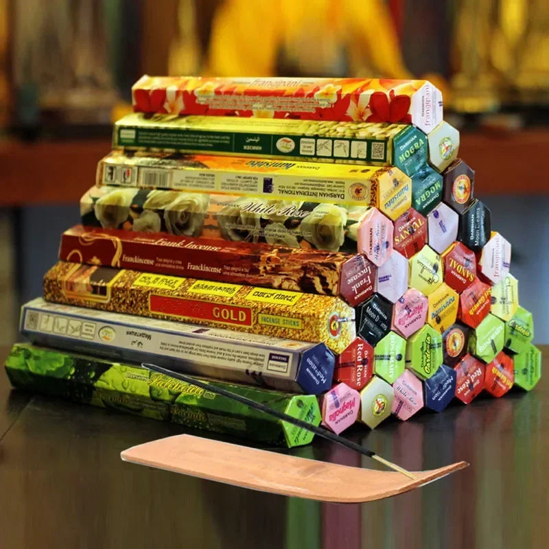 9 Boxes Incense Stick with Incense Plate Authentic Indian Incense Premium Multiple Flavors Mixed Package Random Surprise Hotsale - chinatopmarket