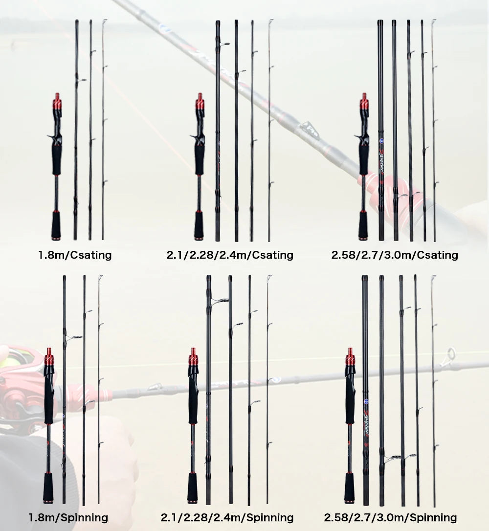 BIUTIFU Traveller Spinning Casting Fuji Lure Mini Rock Fishing Rod 1.8/2.1/2.4/2.7/3.0m Carbon Baitcasting PHISHGER Fast 5-42g - chinatopmarket